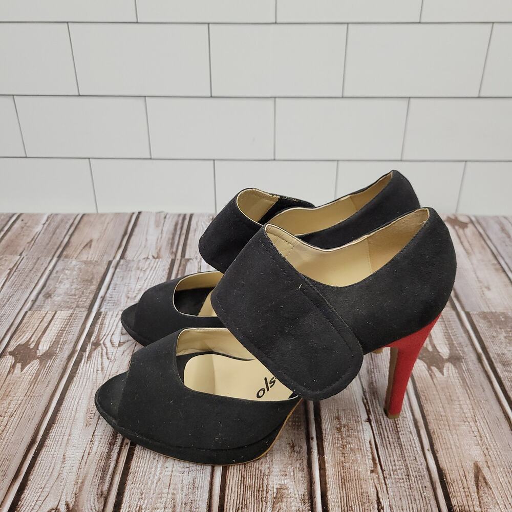Olsenhaus Pure Vegan Black Suede High Heels Womens Size 9 Pumps